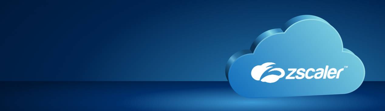 Zscaler Zscaler logo on an illustrated cloud on a darker blue background