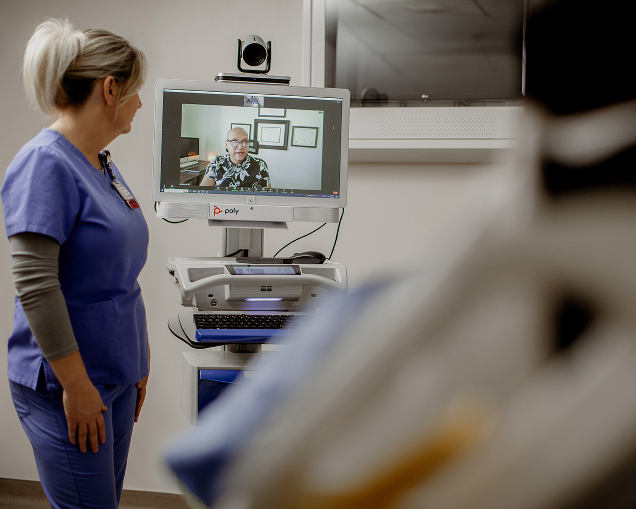 Telepsychiatry Session Provider and patient in a virtual session
